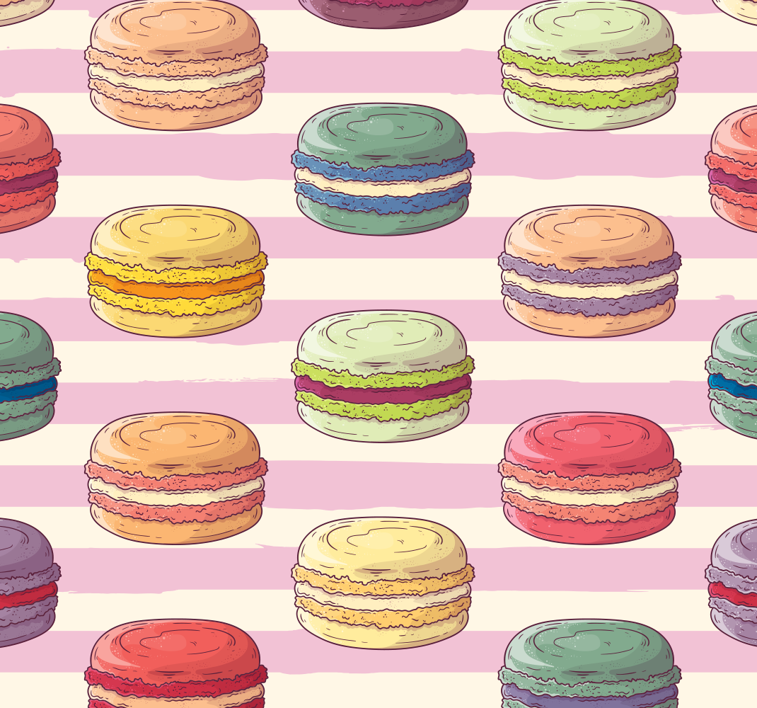 Tapete vinílico cozinha doces retrô - TenStickers