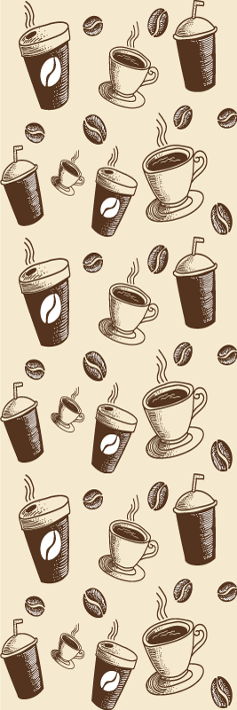Tapete vinílico cozinha com estampa de canecas de café - TenStickers