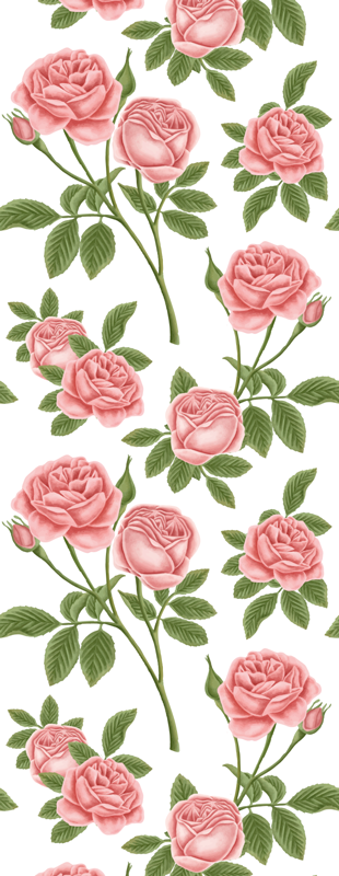 Tapete vinílico cozinha estampas de rosas - TenStickers
