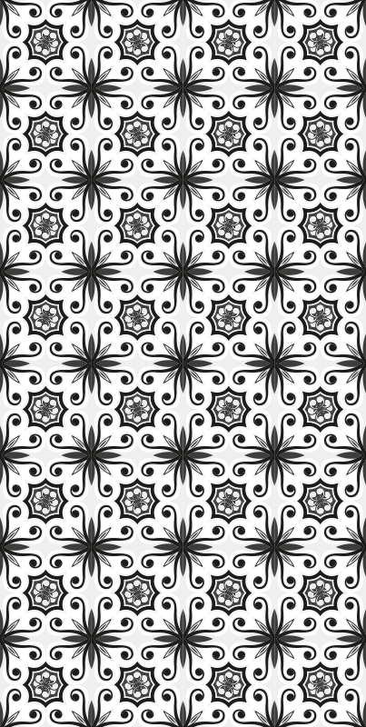 Tapete vinílico cozinha azulejo preto vintage - TenStickers