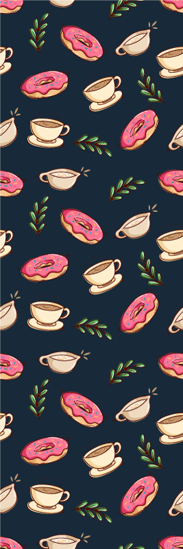 Tapete vinílico cozinha fundo de doces e café - TenStickers