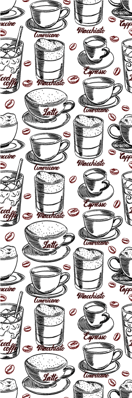 Tapete vinílico cozinha estampa de café - TenStickers