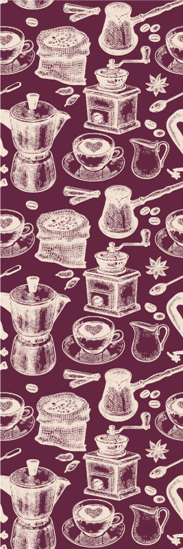 Tapete vinílico cozinha com estampa de café - TenStickers