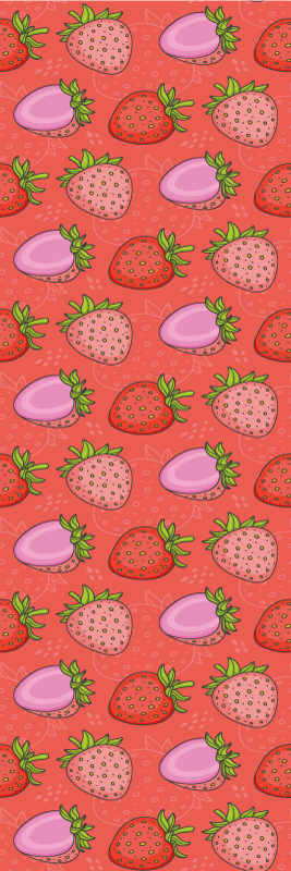 Tapete vinílico cozinha morangos vermelhos e rosas - TenStickers