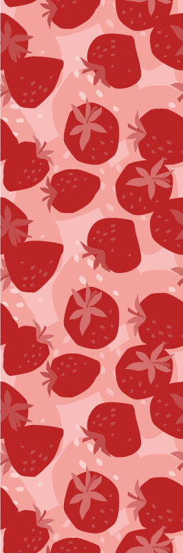Tapete vinílico cozinha morangos vermelhos abstratos - TenStickers
