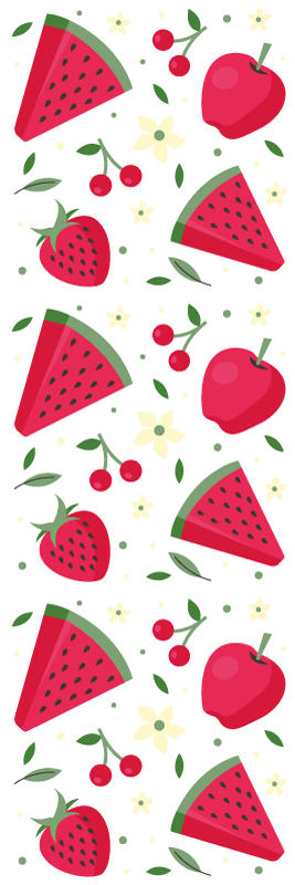 Tapete vinílico cozinha com padrão de frutas variadas - TenStickers