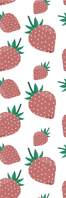 Tapete vinílico cozinha padrão de morangos coloridos - TenStickers