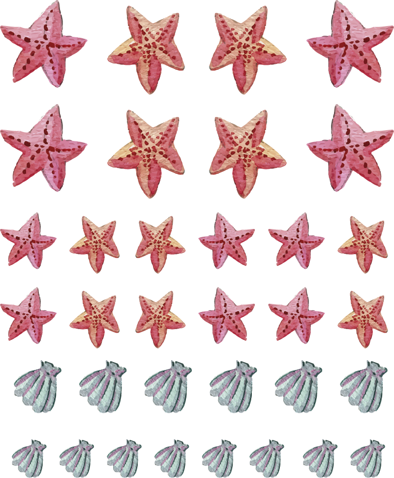 Tapete vinílico casa de banho estrela do mar - TenStickers