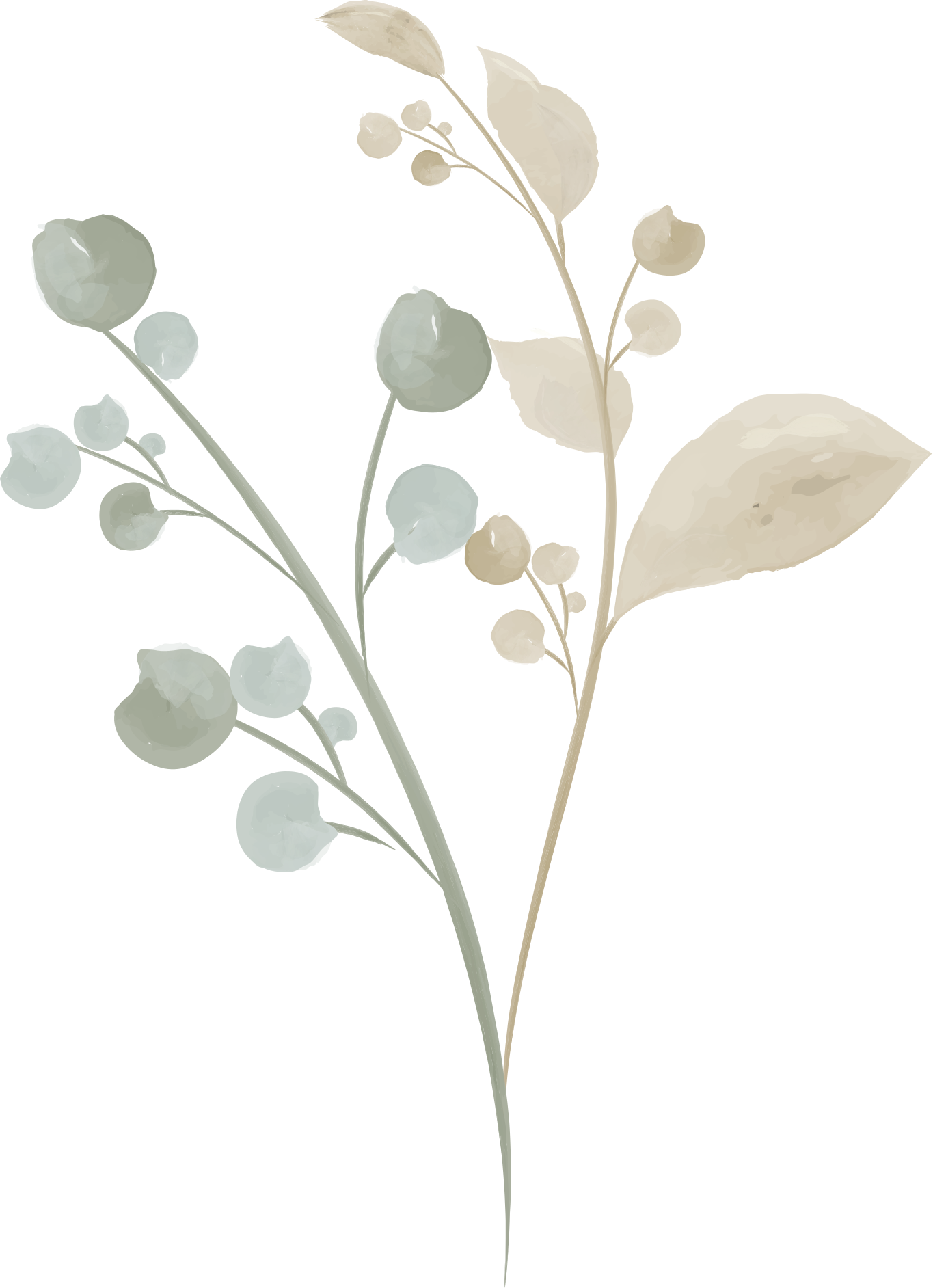 Tapete vinílico casa de banho aquarela ramos - TenStickers