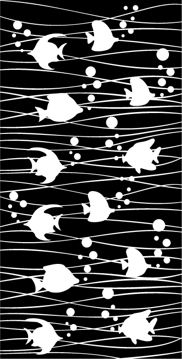 Tapete vinílico casa de banho peixes e bolhas - TenStickers