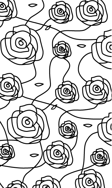 Tapete vinílico casa de banho rosas minimalistas - TenStickers