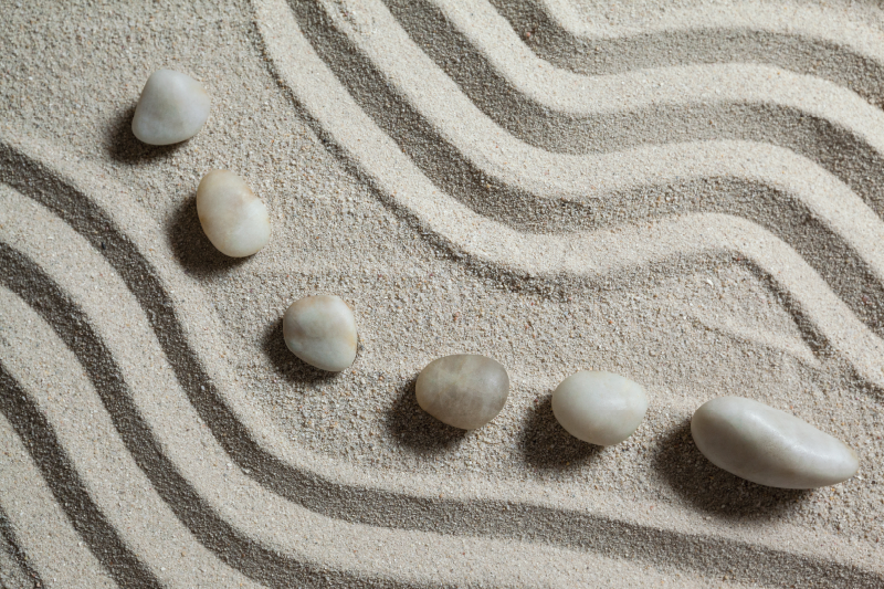 Tapete vinílico casa de banho caminho zen areia - TenStickers