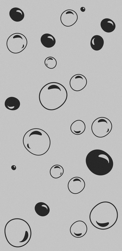 Tapete vinílico casa de banho bubbles do chuveiro - TenStickers