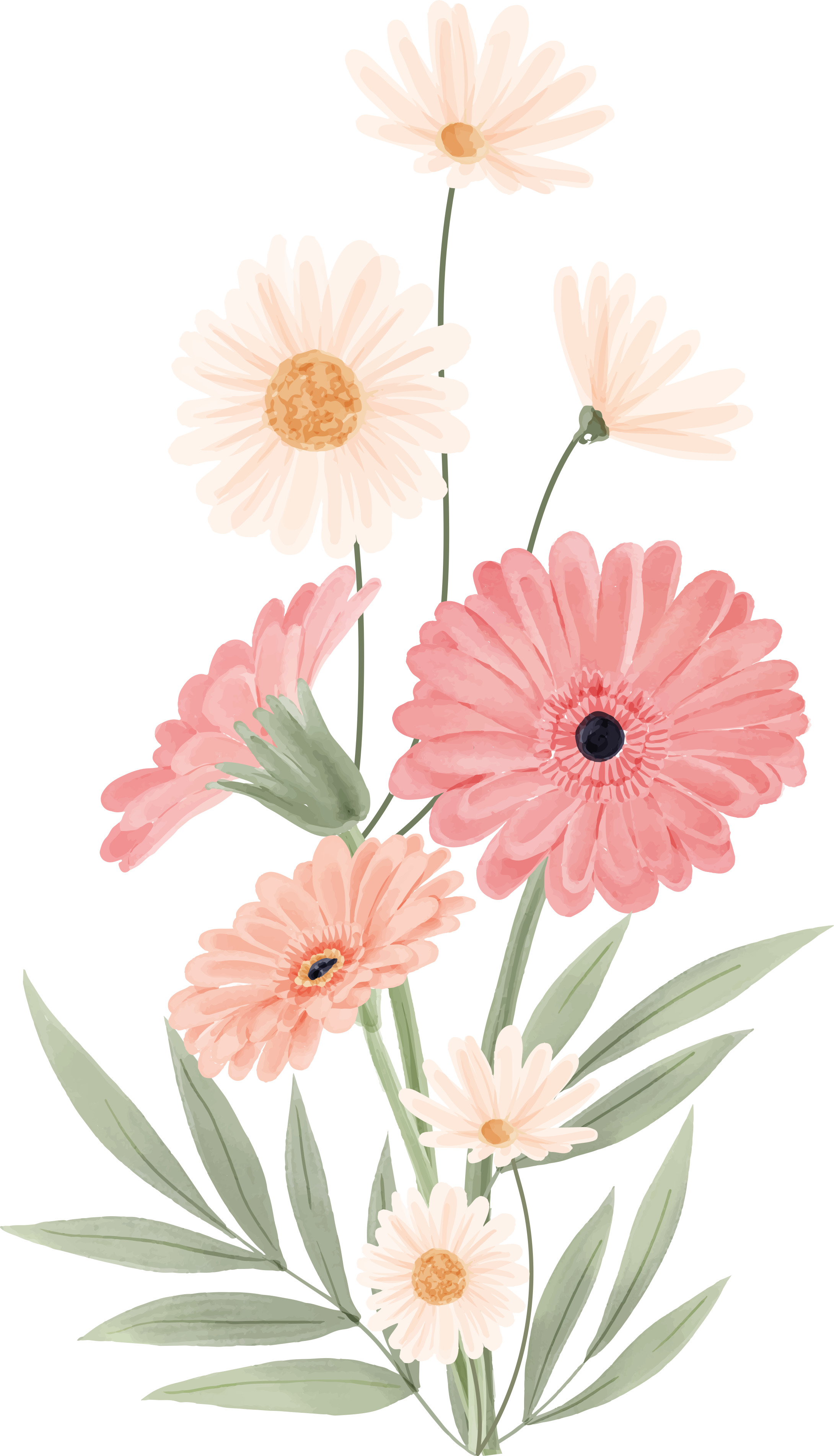 Tapete vinílico casa de banho margaridas rosas - TenStickers