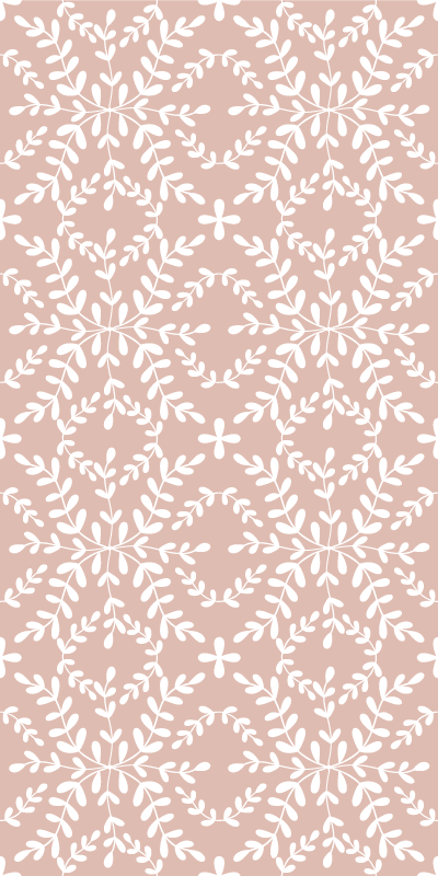 Tapete vinílico flores e plantas folhas ornamentais vintage - TenStickers