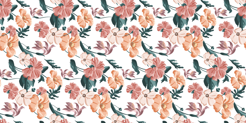 Tapete vinílico flores e plantas arranjo em flor - TenStickers
