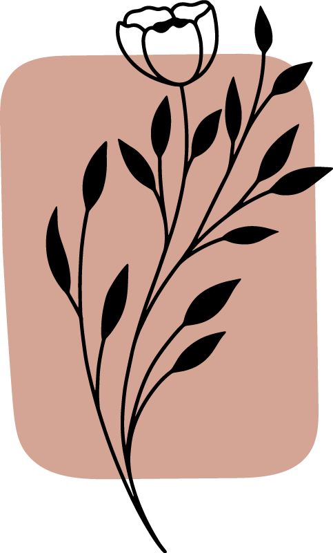 Tapete vinílico flores e plantas acento floral estiloso - TenStickers