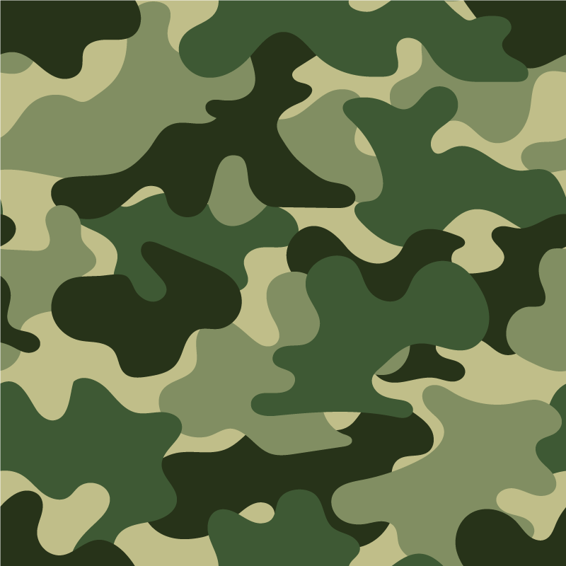 Tapete vinílico flores e plantas estampa camuflada - TenStickers