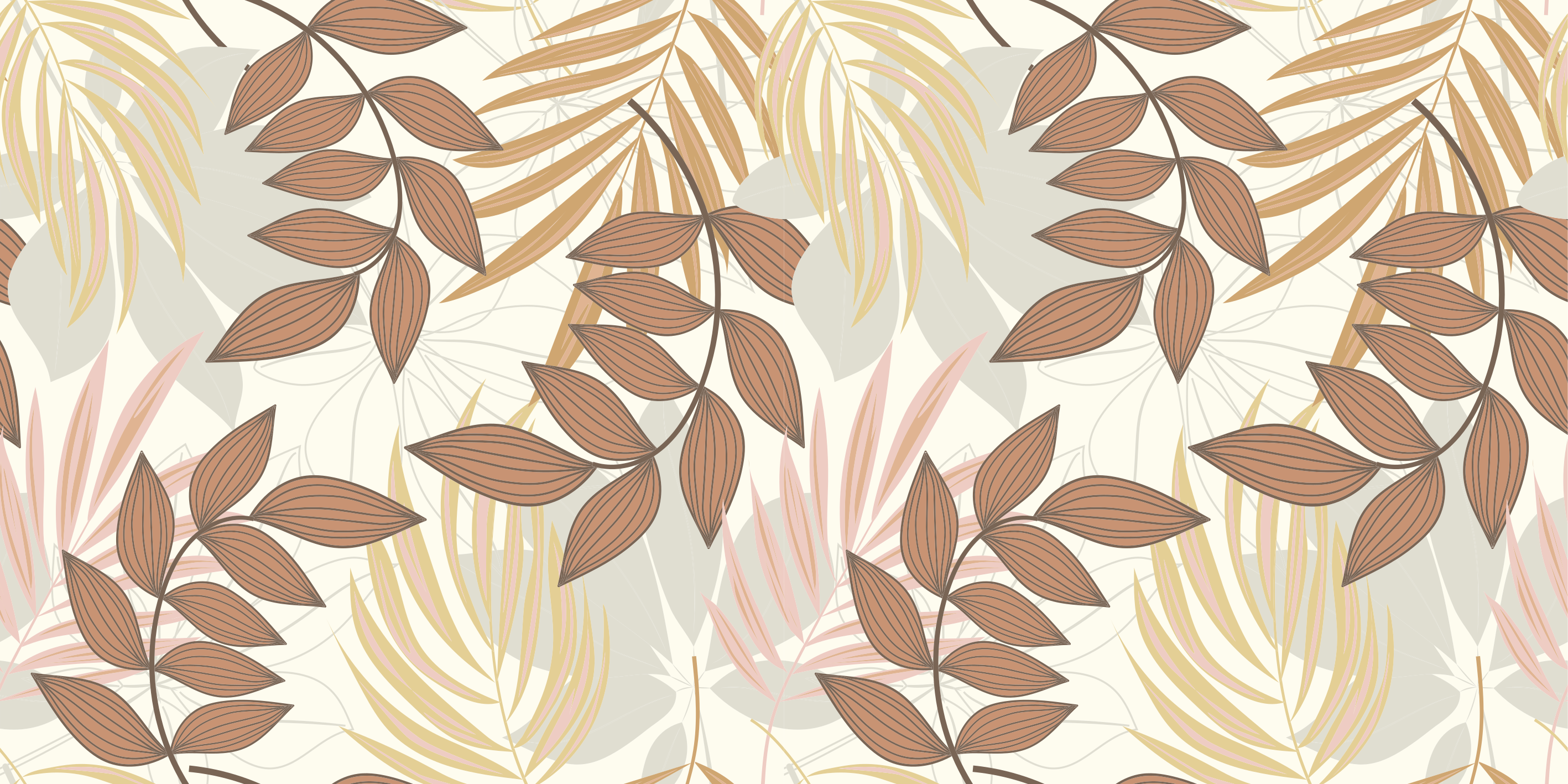 Tapete vinílico flores e plantas inspiração folha elegante - TenStickers