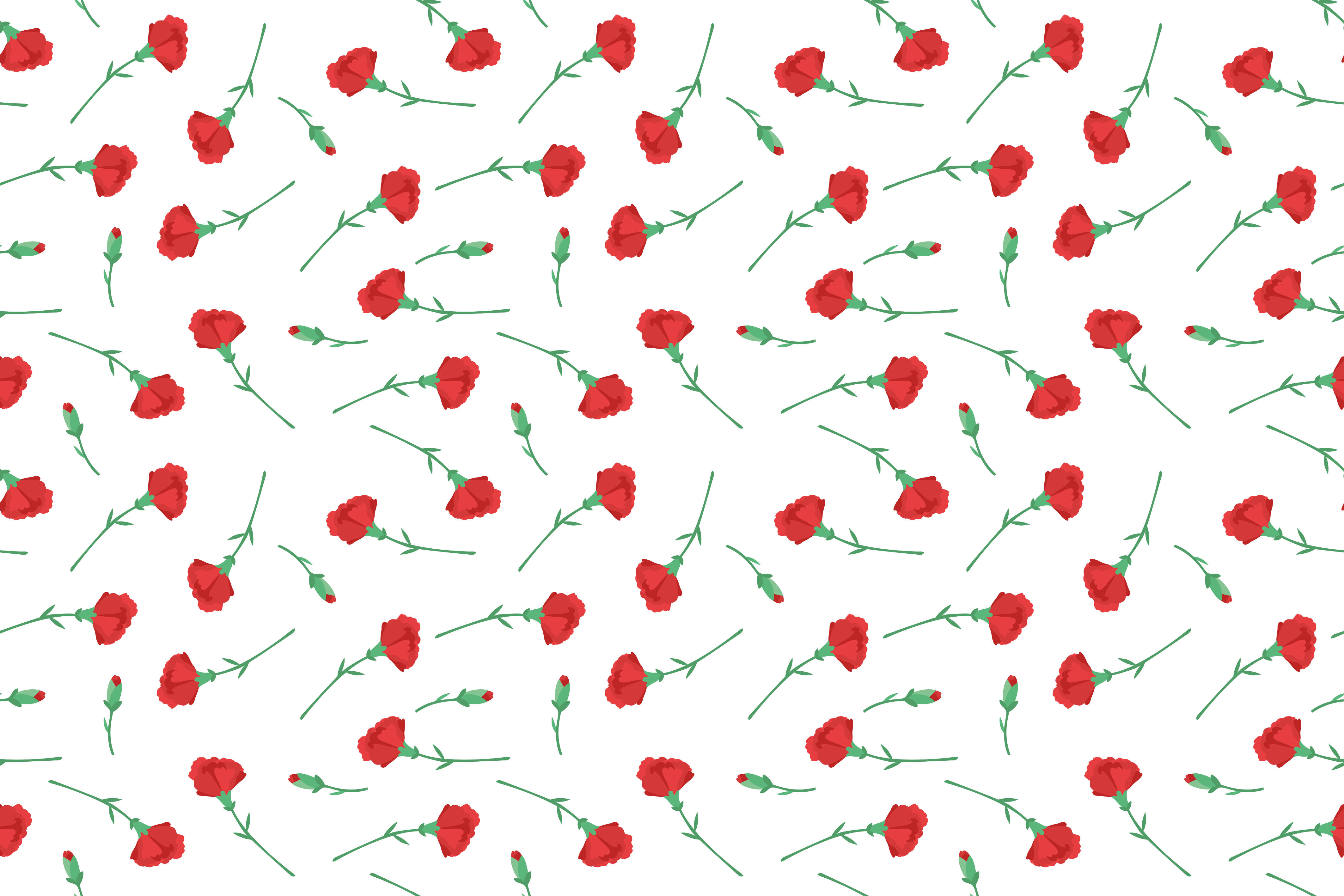 Tapete vinílico quarto padrão cravos - TenStickers