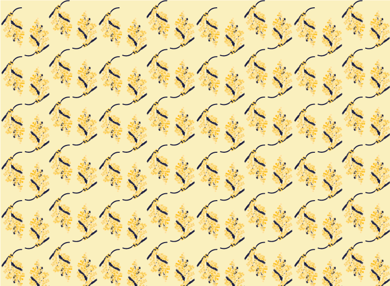 Tapete vinílico quarto padrões de mimosas - TenStickers