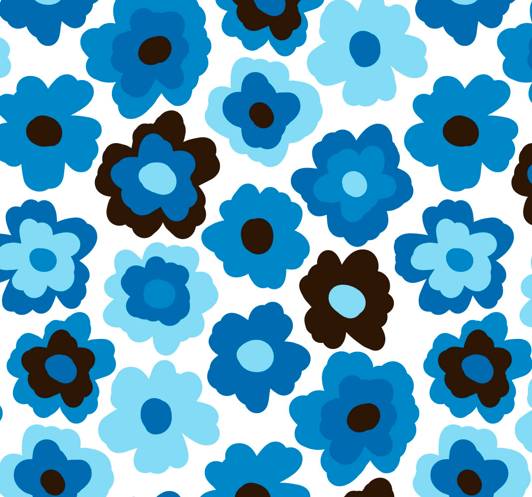 Tapete vinílico quarto papoila azul - TenStickers