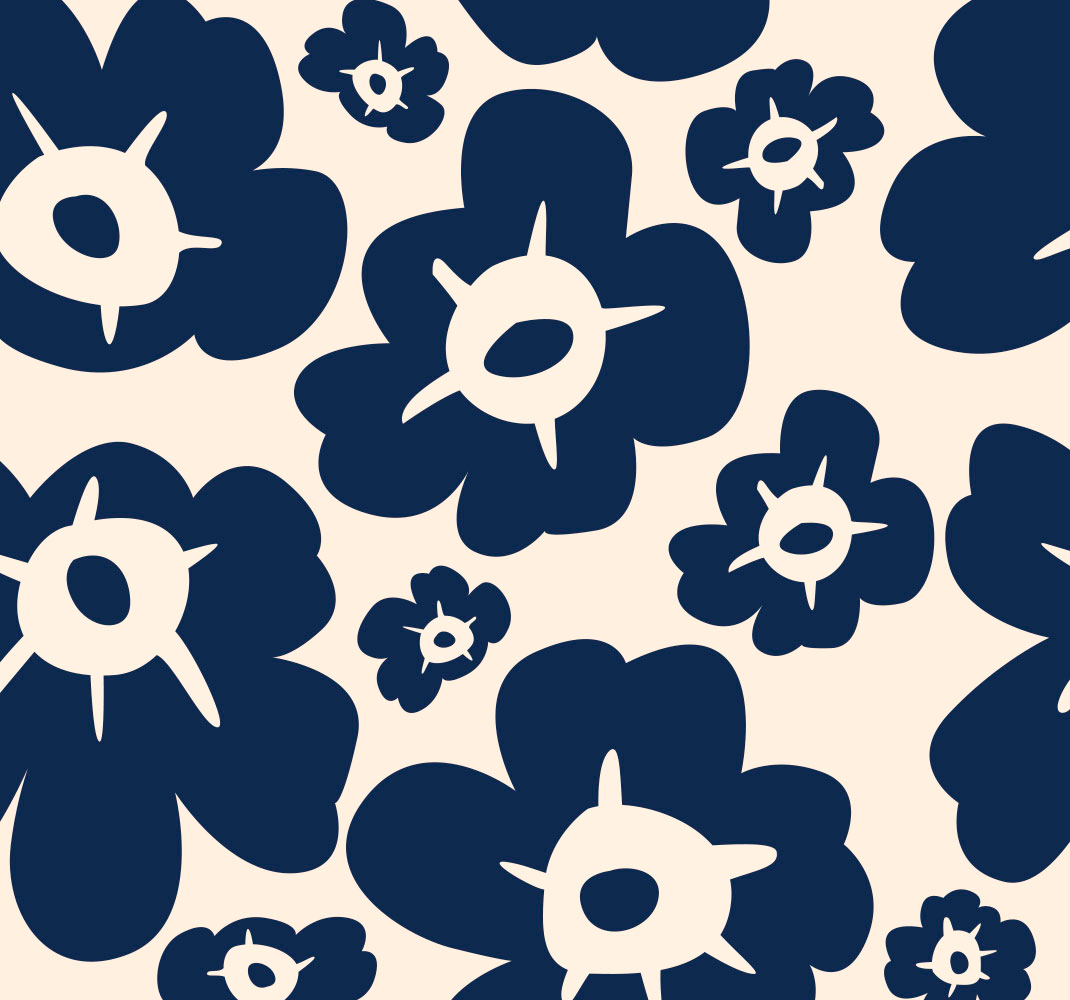 Tapete vinílico quarto papoila azul-escura - TenStickers