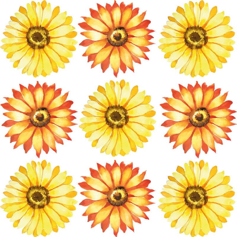 Tapete vinílico quarto composição de flores vibrantes - TenStickers