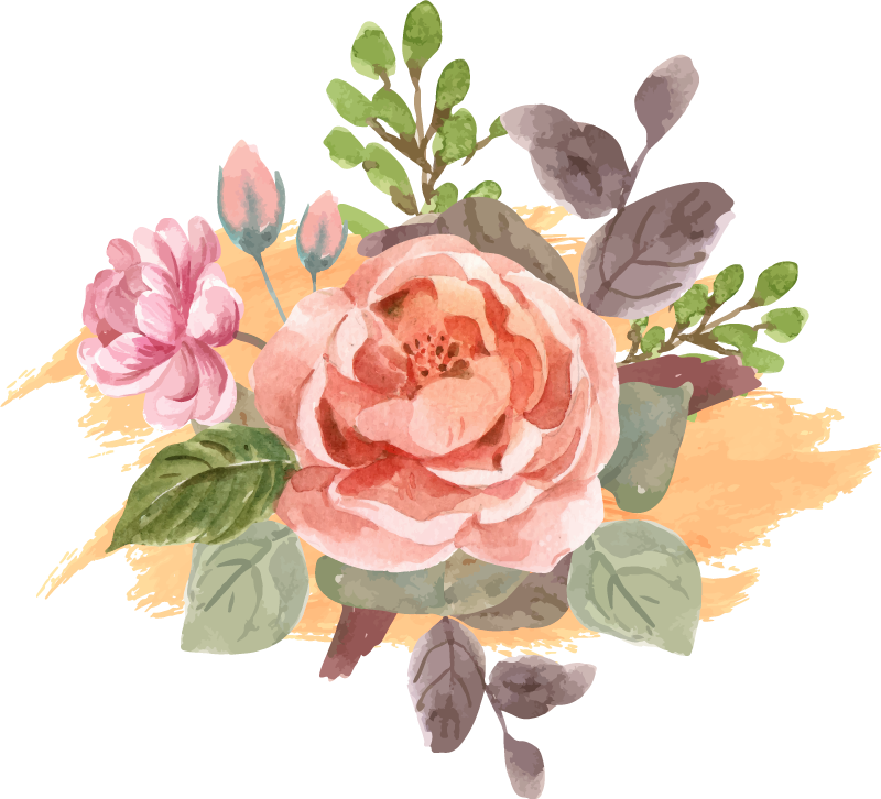 Tapete vinílico quarto composição flor blush - TenStickers