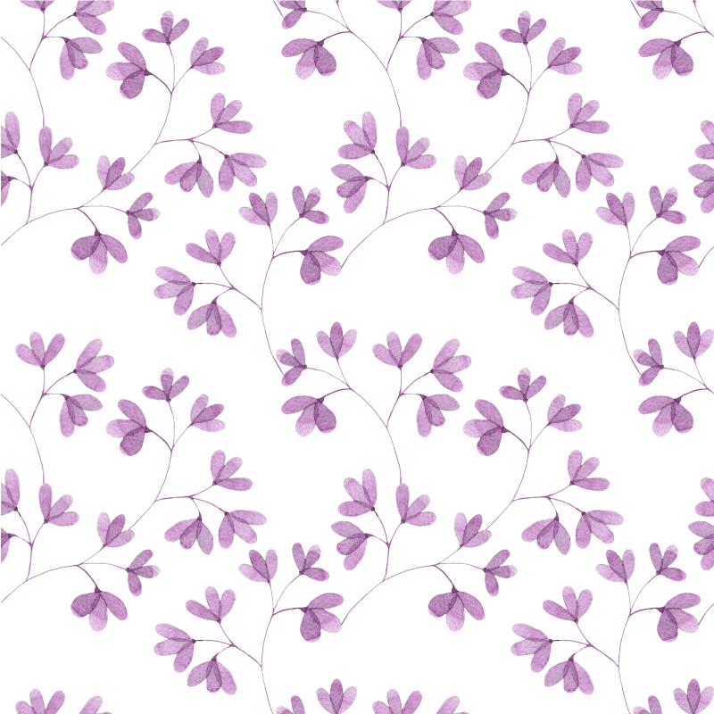 Tapete vinílico quarto estampa floral roxa - TenStickers