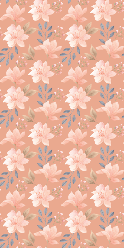 Tapete vinílico quarto padrão floral florescendo - TenStickers