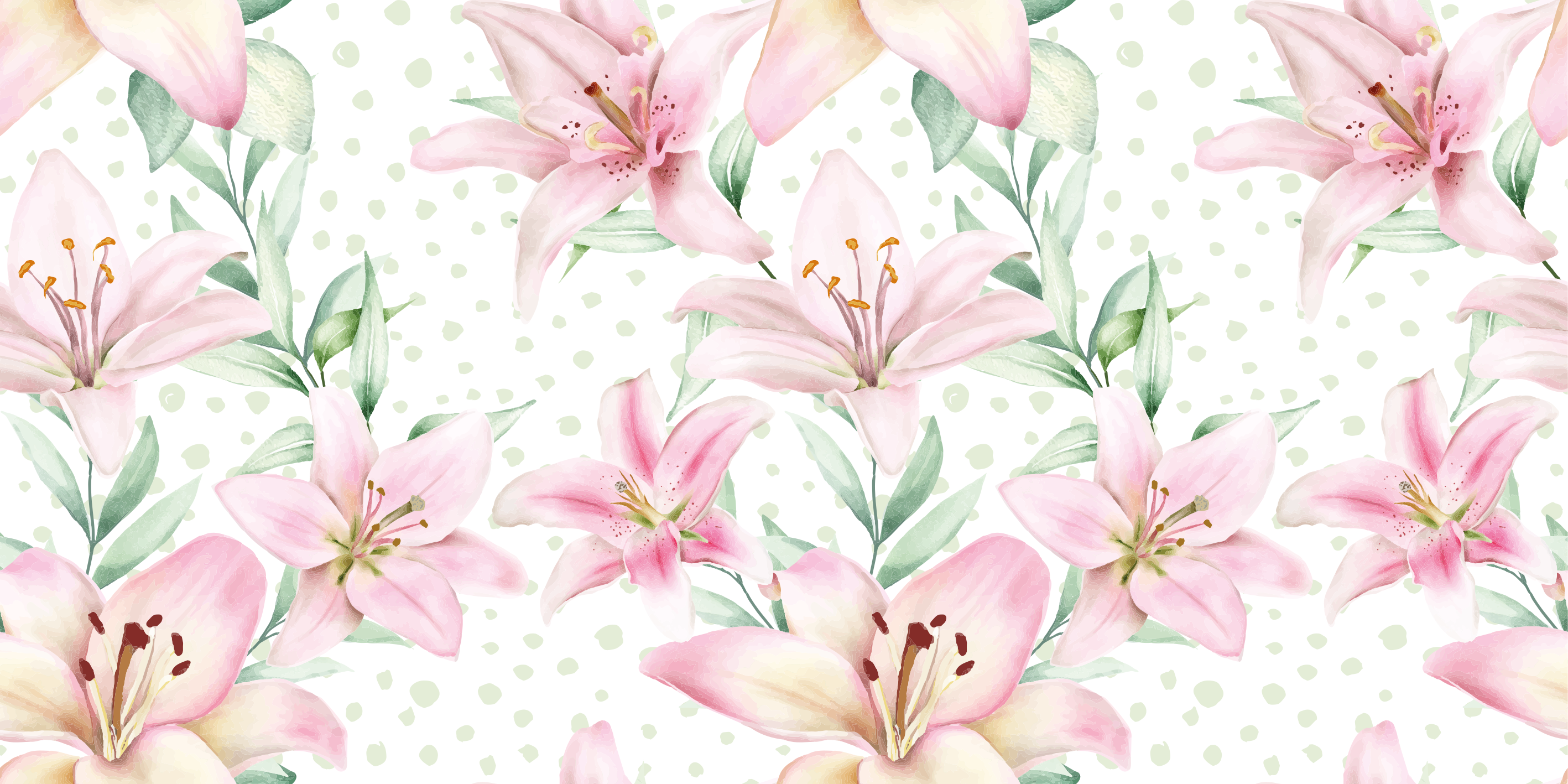 Tapete vinílico quarto padrões elegantes de lírios - TenStickers