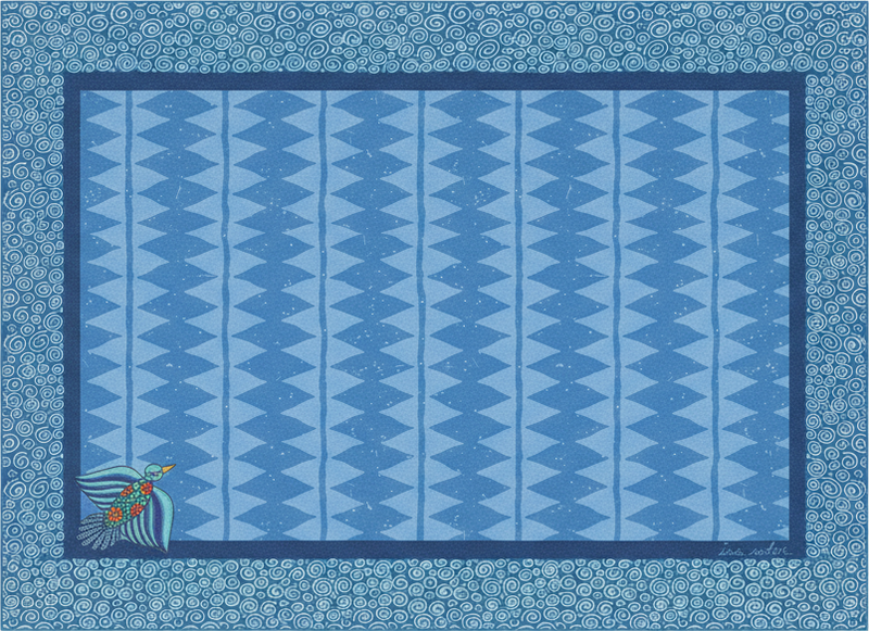 Tapete vinílico sala de estar padrão passarinho azul - TenStickers