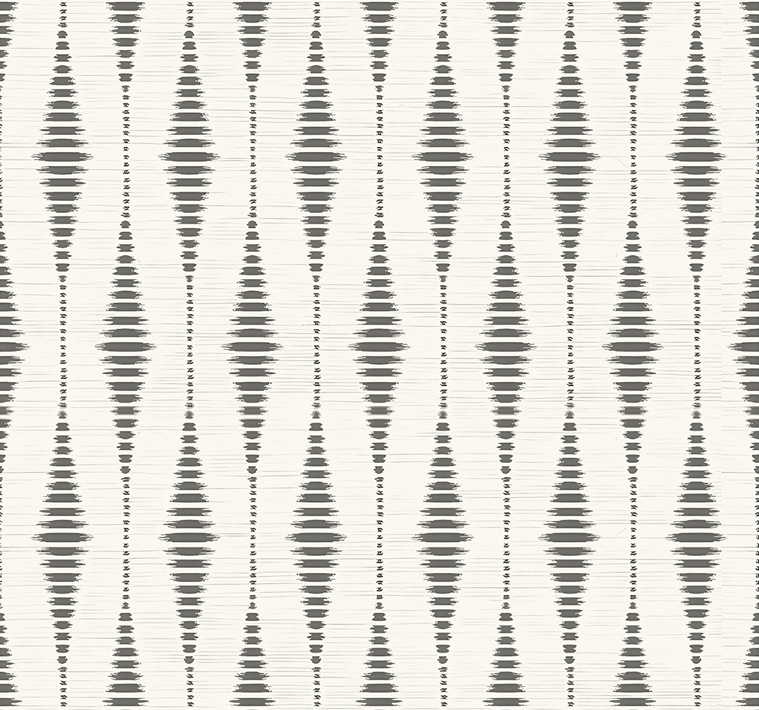 Tapete vinílico geométricas rabaul ikat cinza e bege - TenStickers