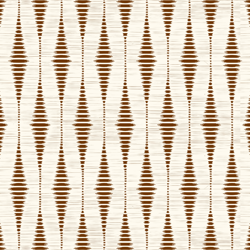 Tapete vinílico geométricas marrom chocolate ikat - TenStickers