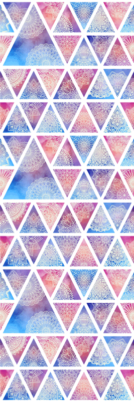 Tapete vinílico geométricas triângulos florais étnicos - TenStickers