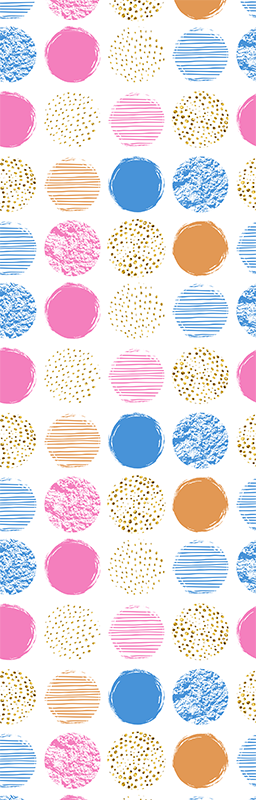 Tapete vinílico geométricas padrão de pontos coloridos - TenStickers