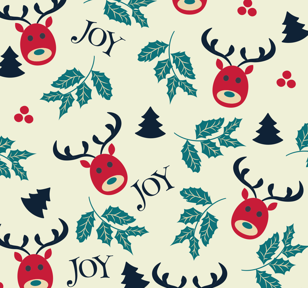Tapete vinílico do natal alegria e renas - TenStickers