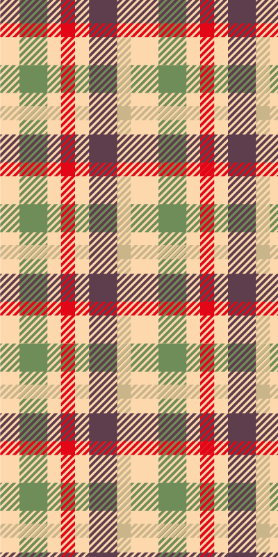 Tapete vinílico do natal xadrez vermelho e verde - TenStickers