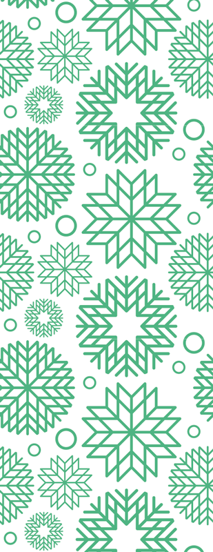 Tapete vinílico do natal com três formas de flocos verdes - TenStickers