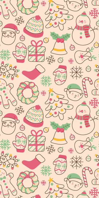 Tapete vinílico do natal luzes de natal - TenStickers