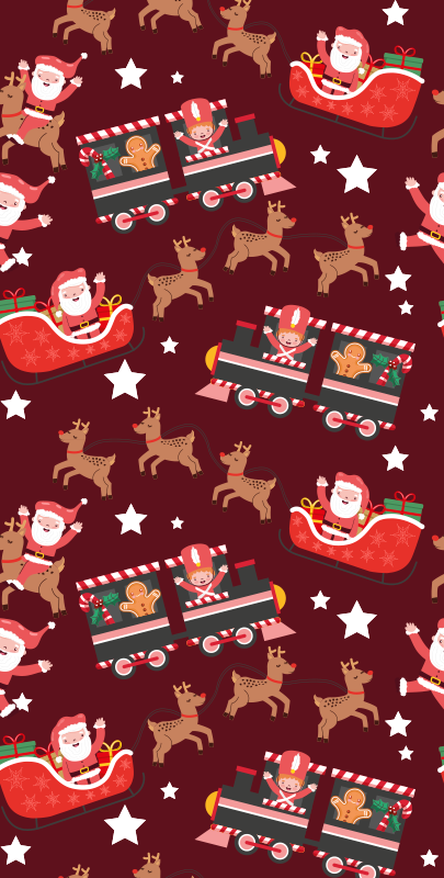 Tapete vinílico do natal trenó do papai noel - TenStickers