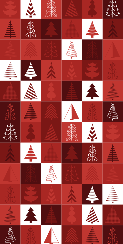 Tapete vinílico do natal em patchwork natalino - TenStickers