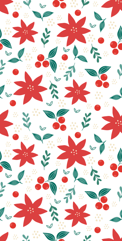 Tapete vinílico do natal flores de natal - TenStickers