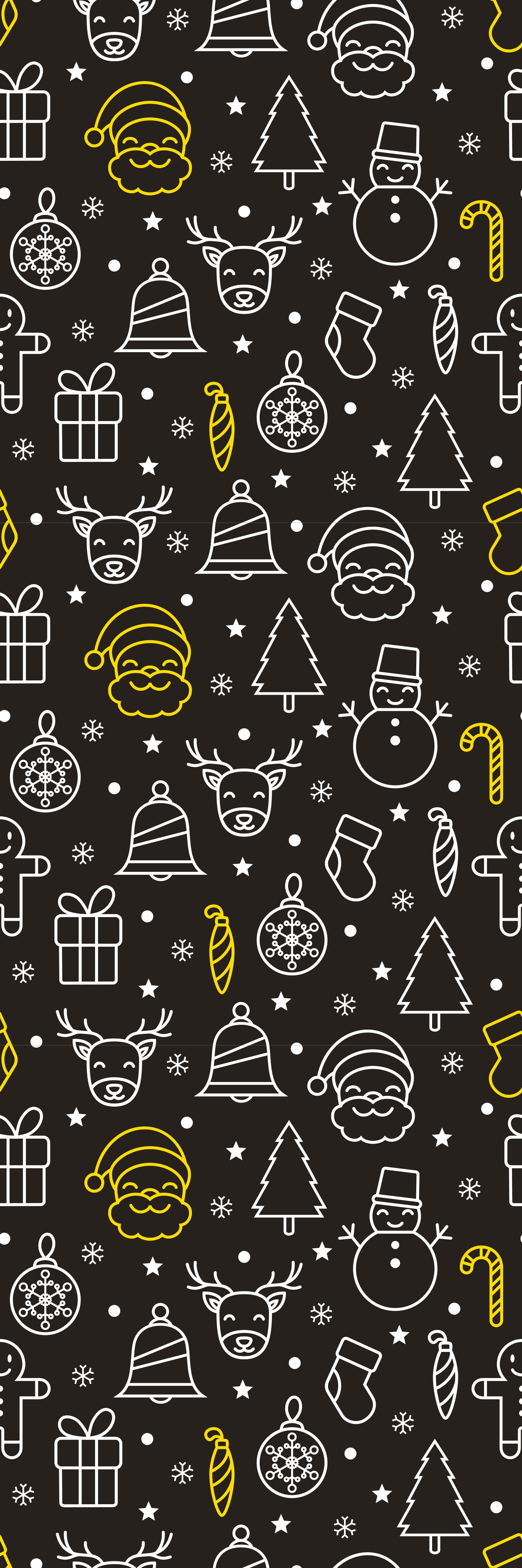 Tapete vinílico do natal padrão natalino amarelo e branco - TenStickers