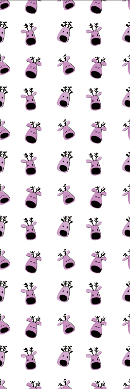 Tapete vinílico do natal padrão de rena rosa - TenStickers