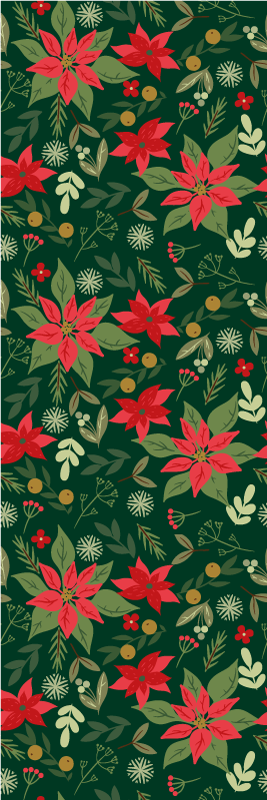 Tapete vinílico do natal folhas de decoração natalina - TenStickers