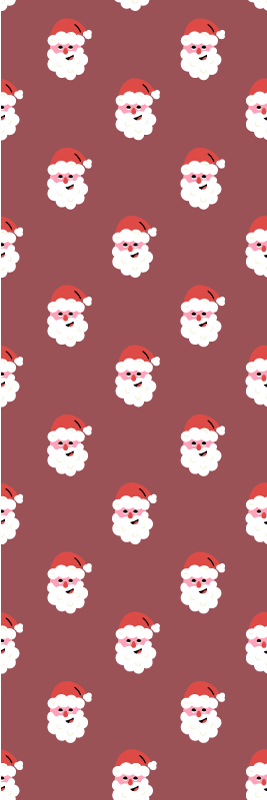 Tapete vinílico do natal padrão vermelho do papai noel - TenStickers