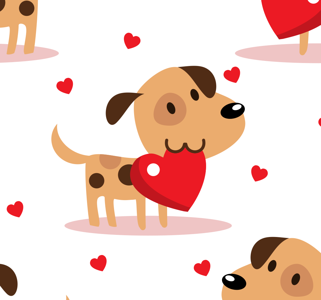Tapete vinílico quarto cães vermelhos - TenStickers