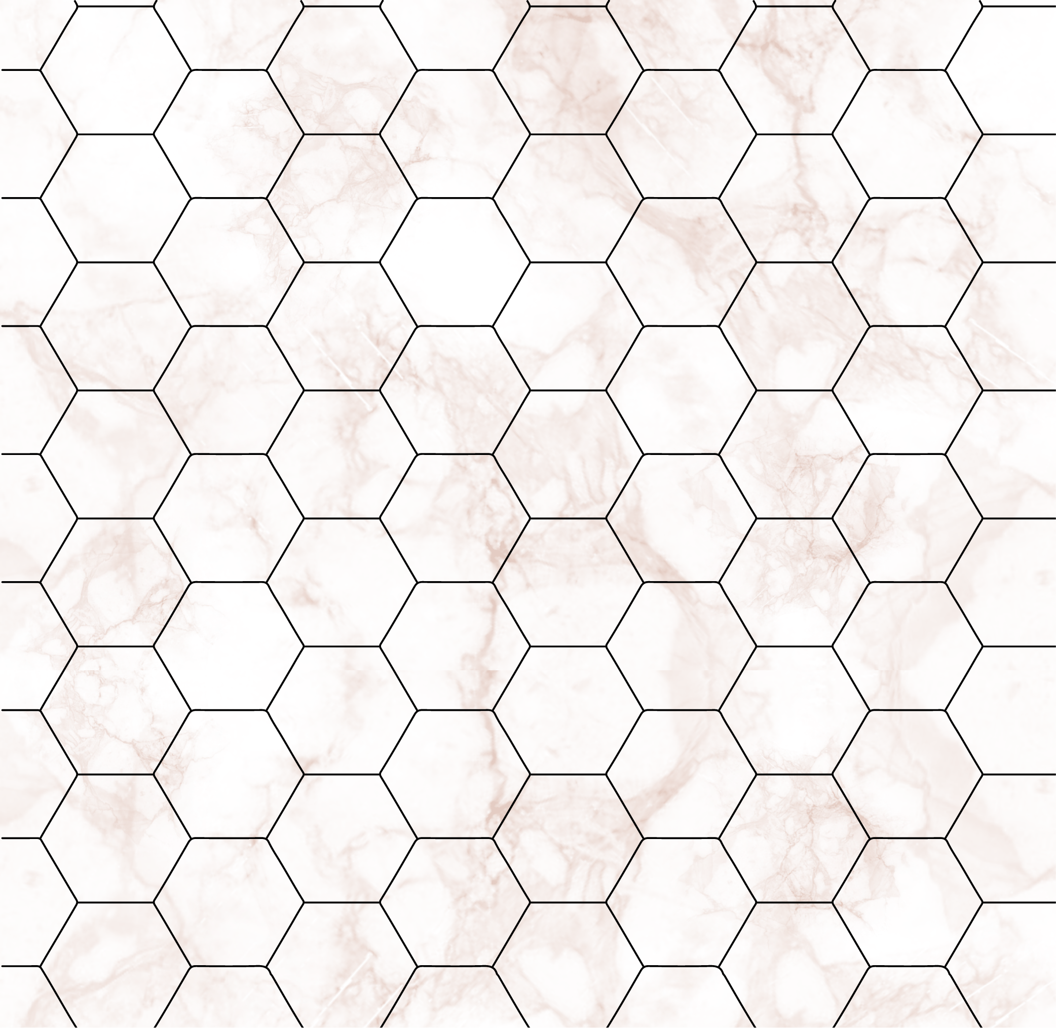 Tapete vinílico quarto azulejos hexagonais de mármore - TenStickers